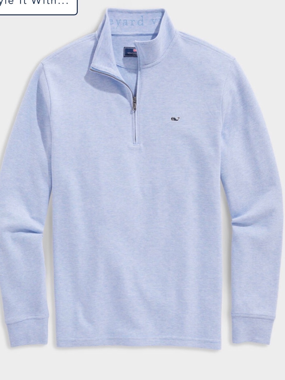 Vineyard Vines Men’s Half-Zip Pullover in Jake Blue Size Large NWT